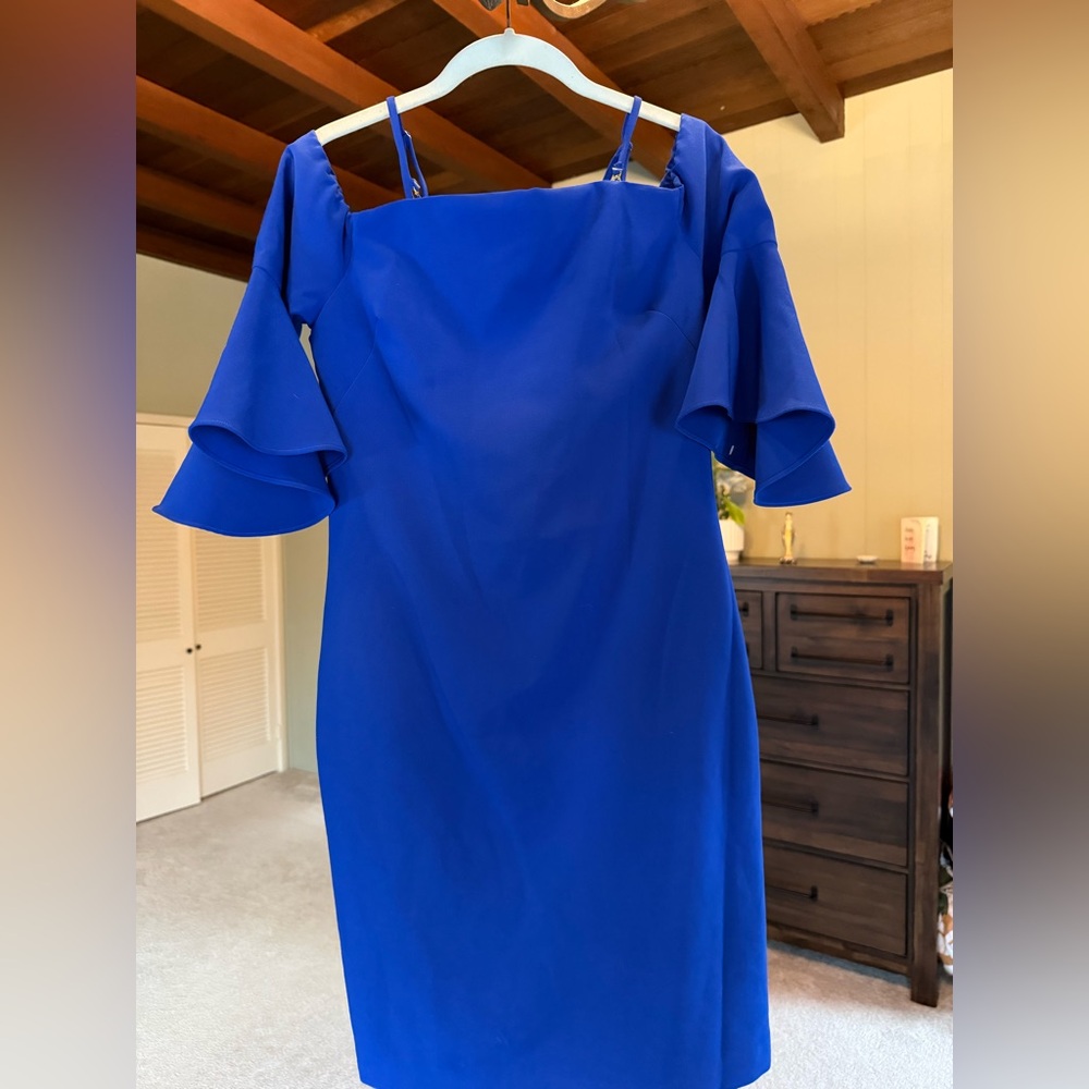 Laundry By Shelli Segal Royal Blue Long Sleeve Dress